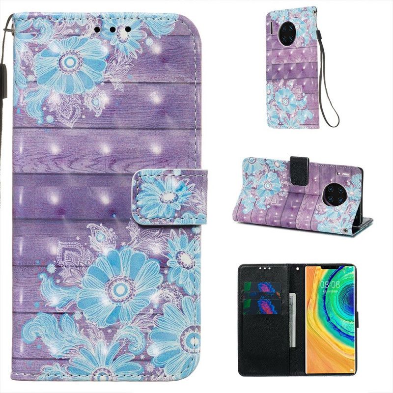 Housse Huawei Mate 30 Pro Fleurs Bleues