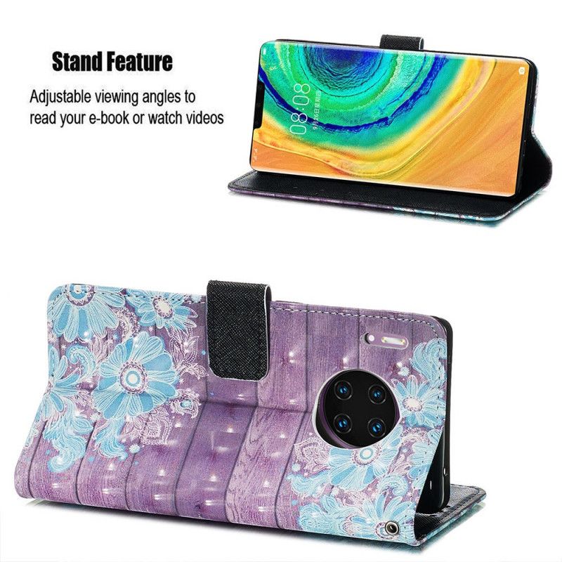 Housse Huawei Mate 30 Pro Fleurs Bleues