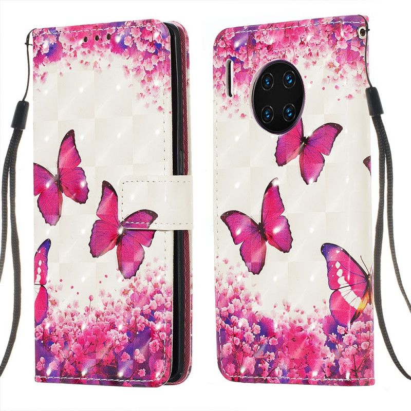 Housse Huawei Mate 30 Pro Papillons Rouges