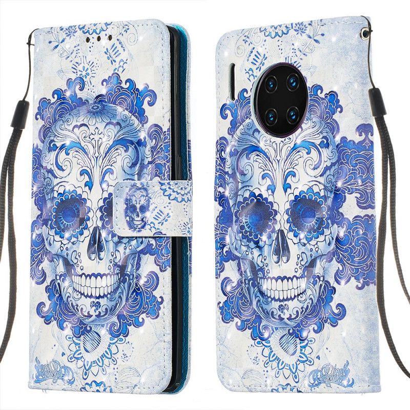 Housse Huawei Mate 30 Pro Tête De Mort Bleue