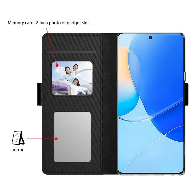 Housse Huawei Mate 50 Pro Miroir et Porte-Cartes Amovible