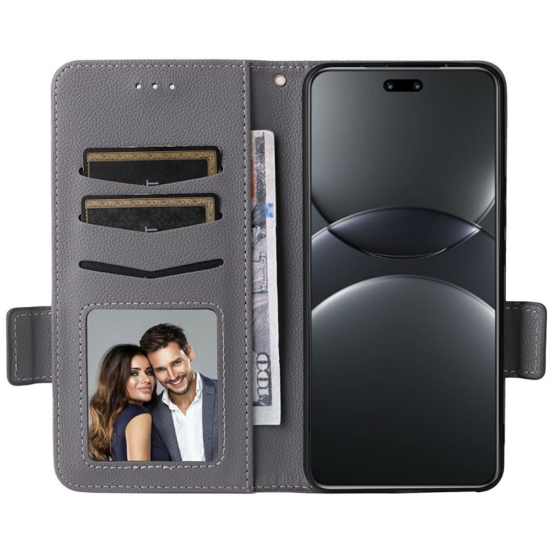 Housse Huawei Nova 13 Pro Simili Cuir Litchi à Lanière