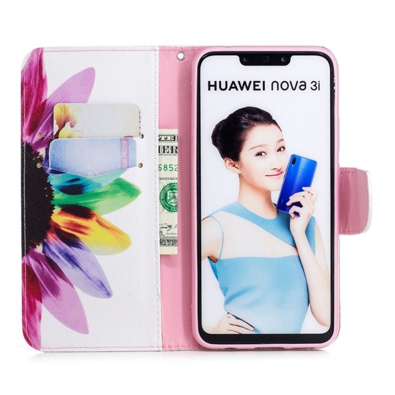 Housse Huawei P Samrt Plus Fleur Aquarelle