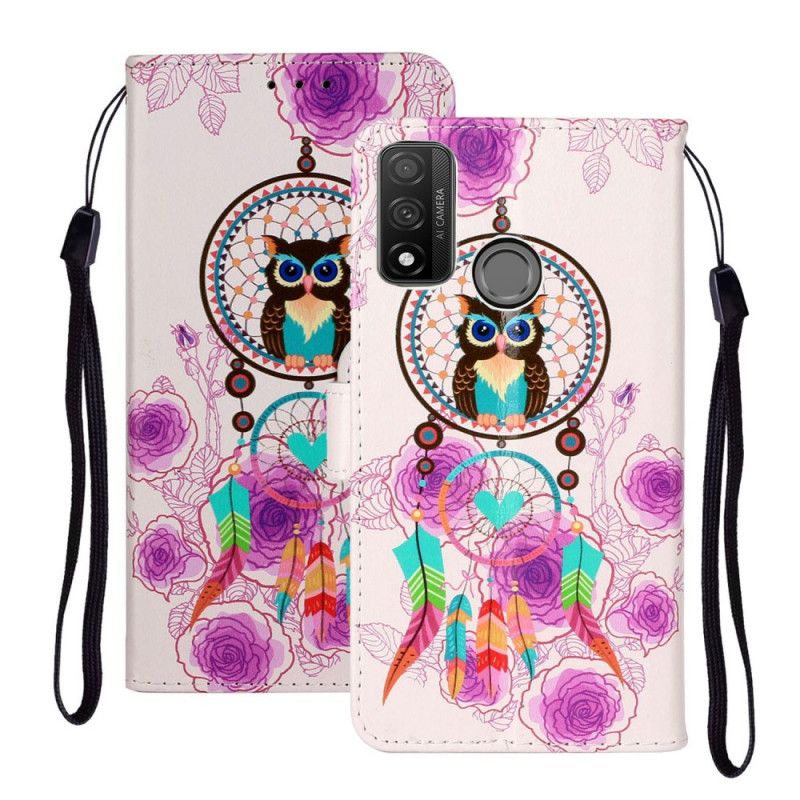 Housse Huawei P Smart 2020 Attrape Rêves Hibou Avec Fleurs