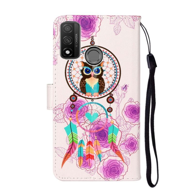 Housse Huawei P Smart 2020 Attrape Rêves Hibou Avec Fleurs