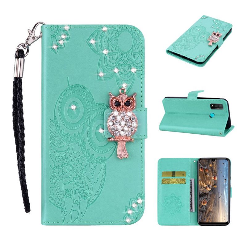 Housse Huawei P Smart 2020 Hibou Mandala Et Breloque