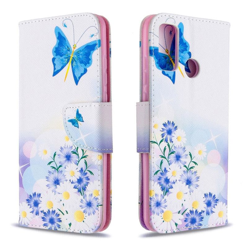 Housse Huawei P Smart 2020 Papillons Et Fleurs Peints