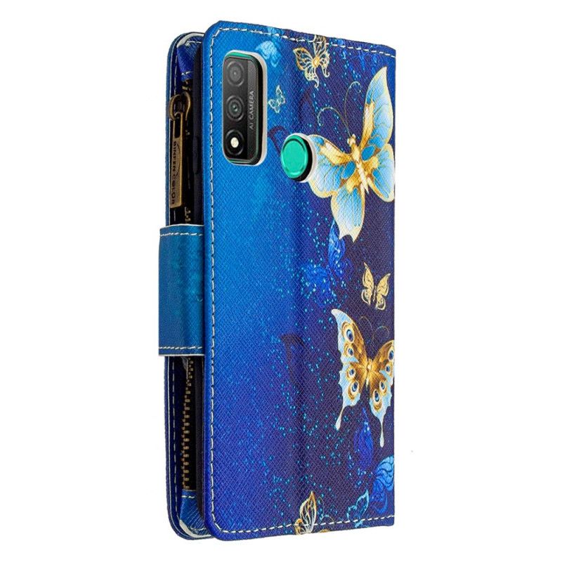 Housse Huawei P Smart 2020 Poche Zippée Papillons