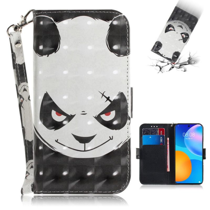 Housse Huawei P Smart 2021 Angry Panda À Lanière