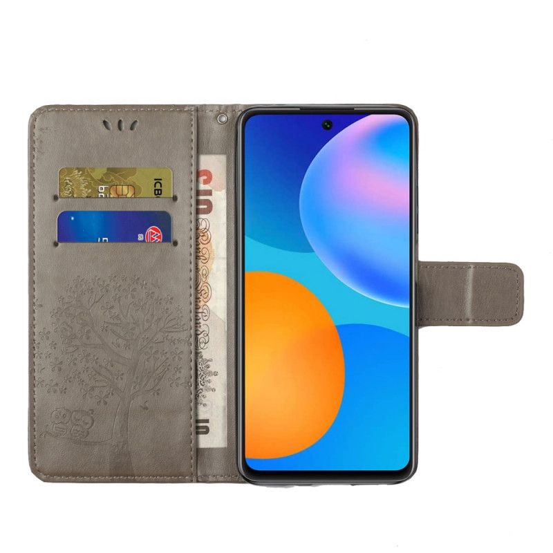 Housse Huawei P Smart 2021 Arbre Et Hiboux À Lanière