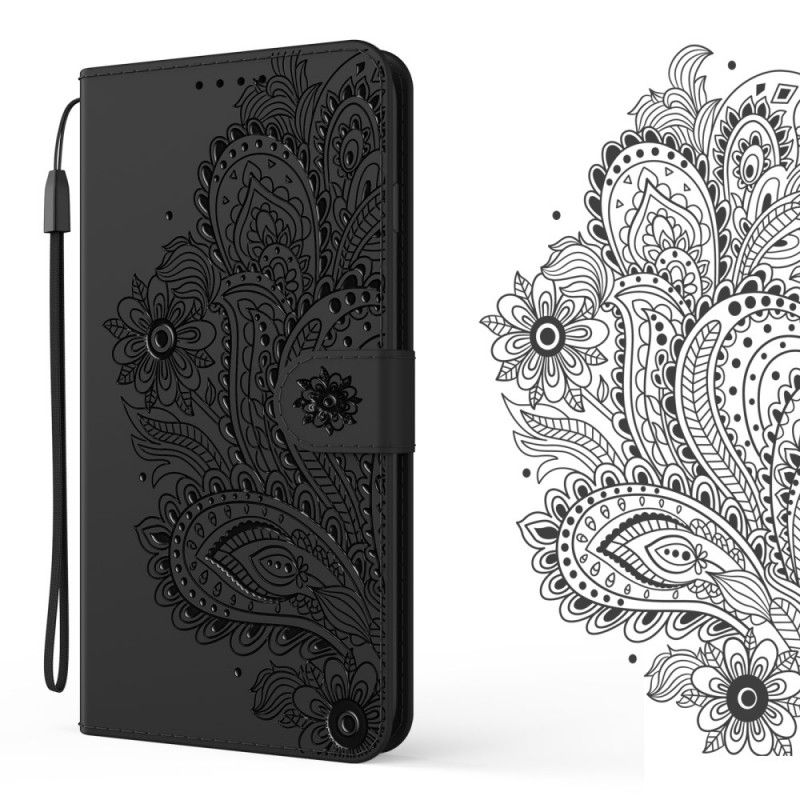 Housse Huawei P Smart 2021 Fleur De Paon À Lanière