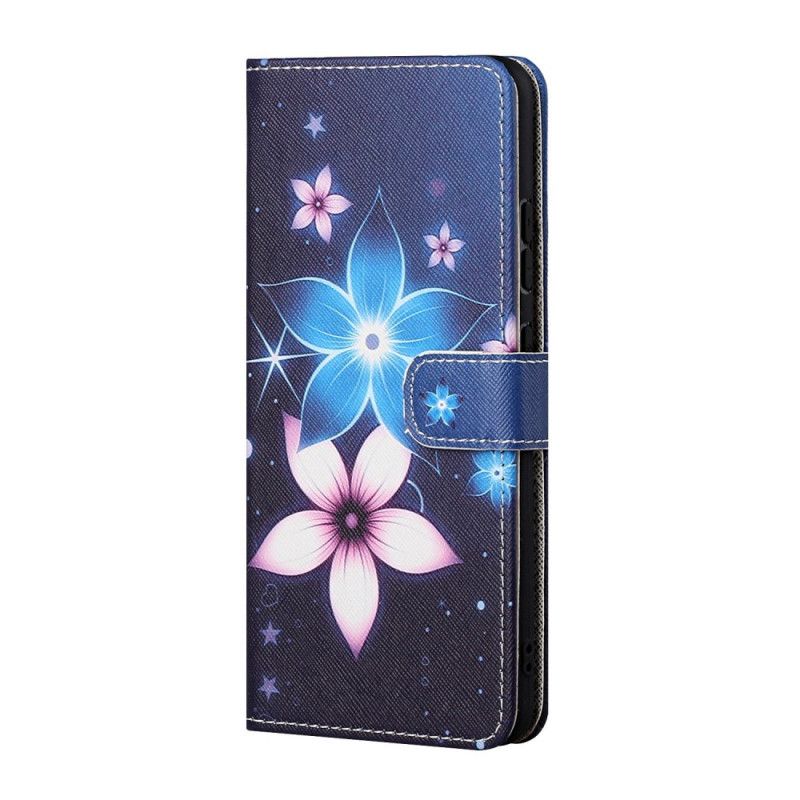 Housse Huawei P Smart 2021 Fleurs Lunaires À Lanière