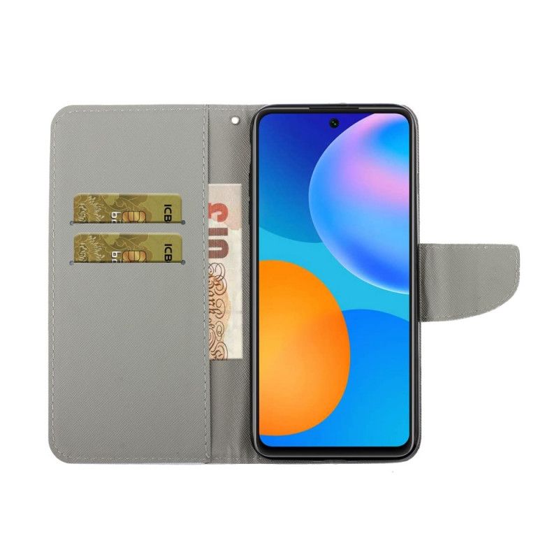 Housse Huawei P Smart 2021 Marguerites À Lanière