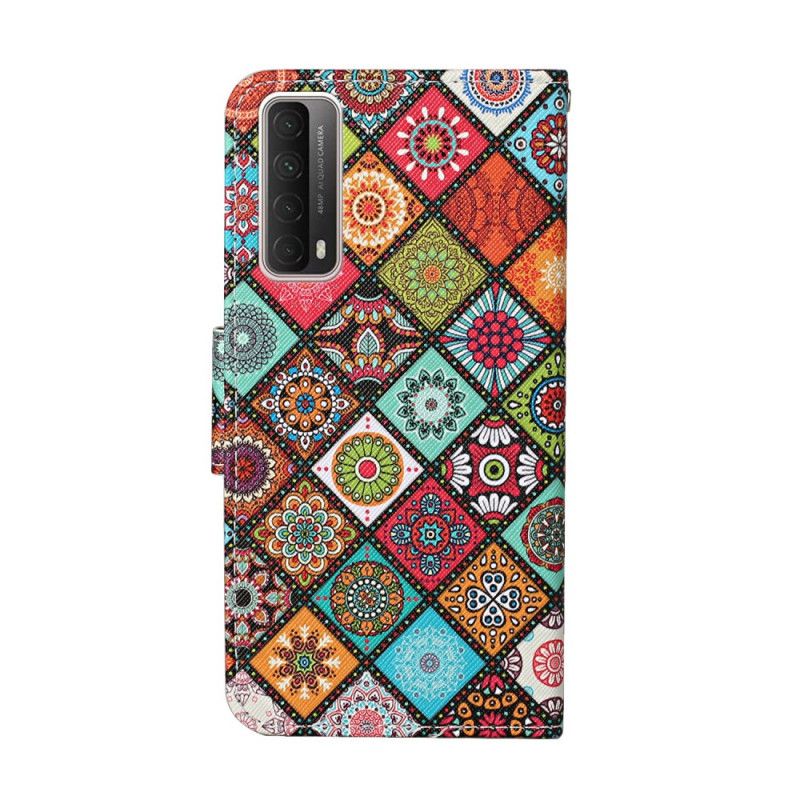 Housse Huawei P Smart 2021 Patchwork Mandalas Avec Lanière