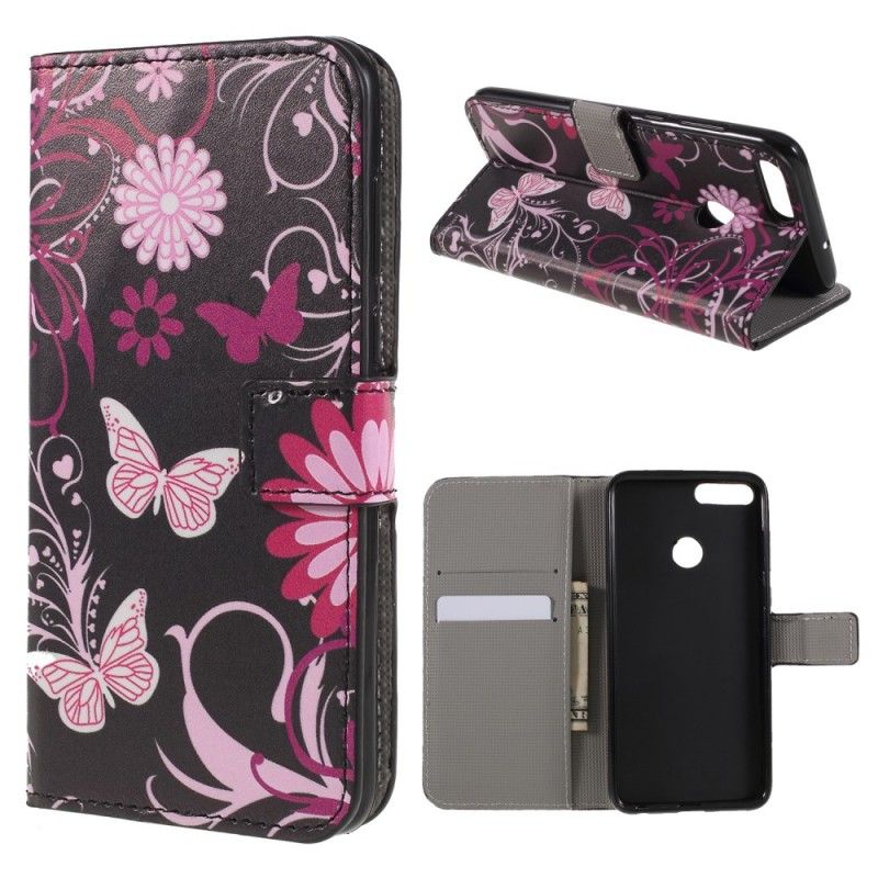 Housse Huawei P Smart Papillons Et Fleurs