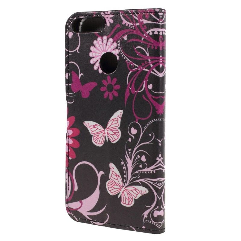 Housse Huawei P Smart Papillons Et Fleurs