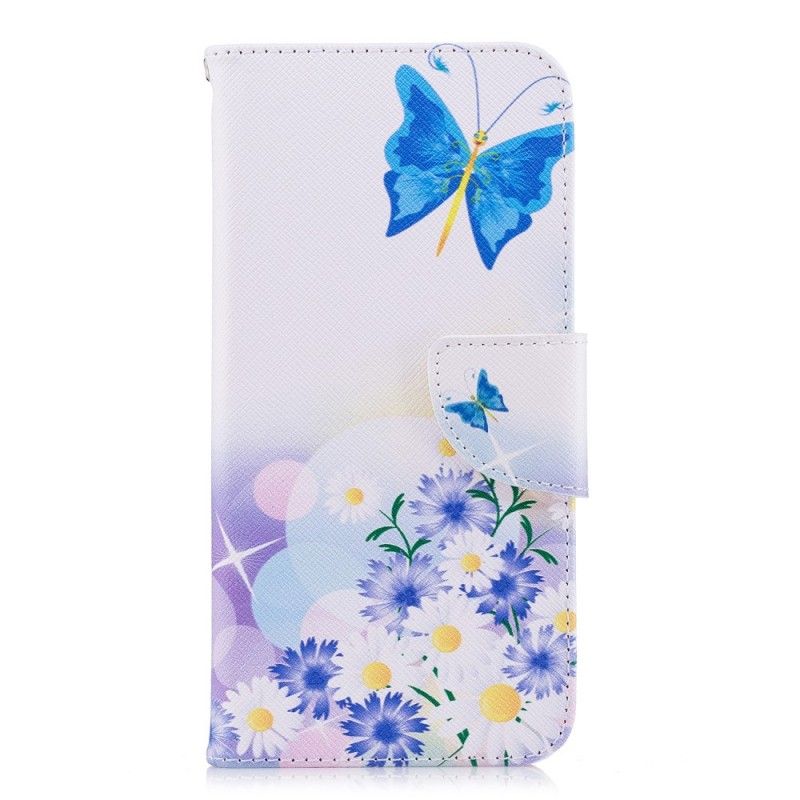 Housse Huawei P Smart Papillons Et Fleurs Peints