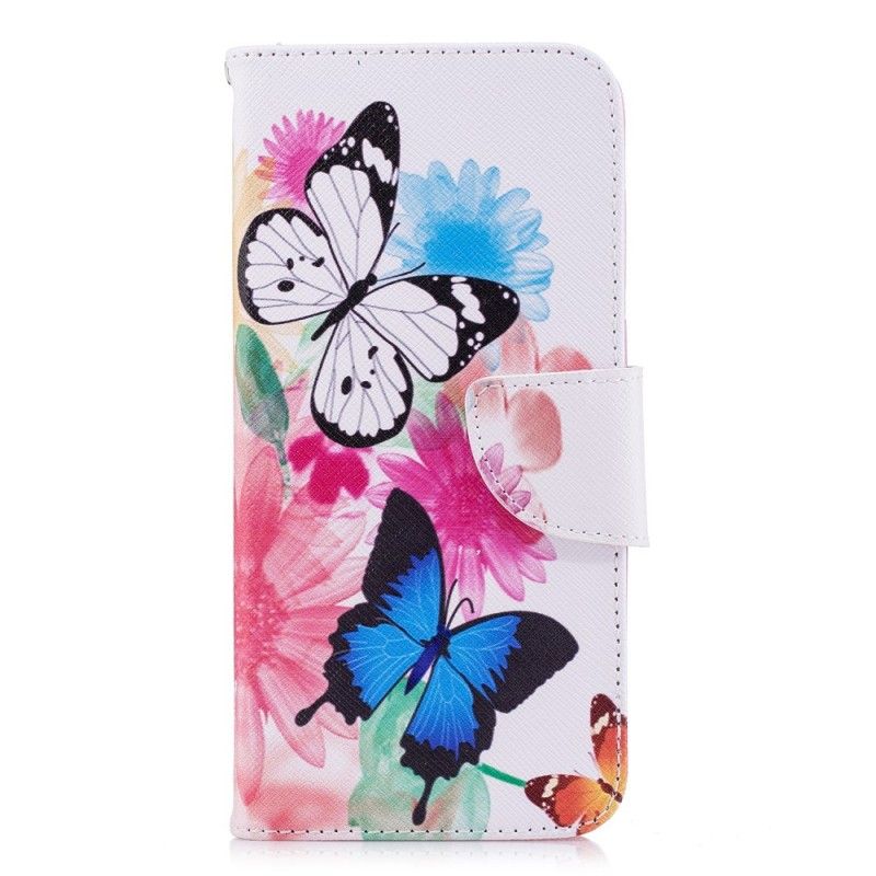 Housse Huawei P Smart Papillons Et Fleurs Peints