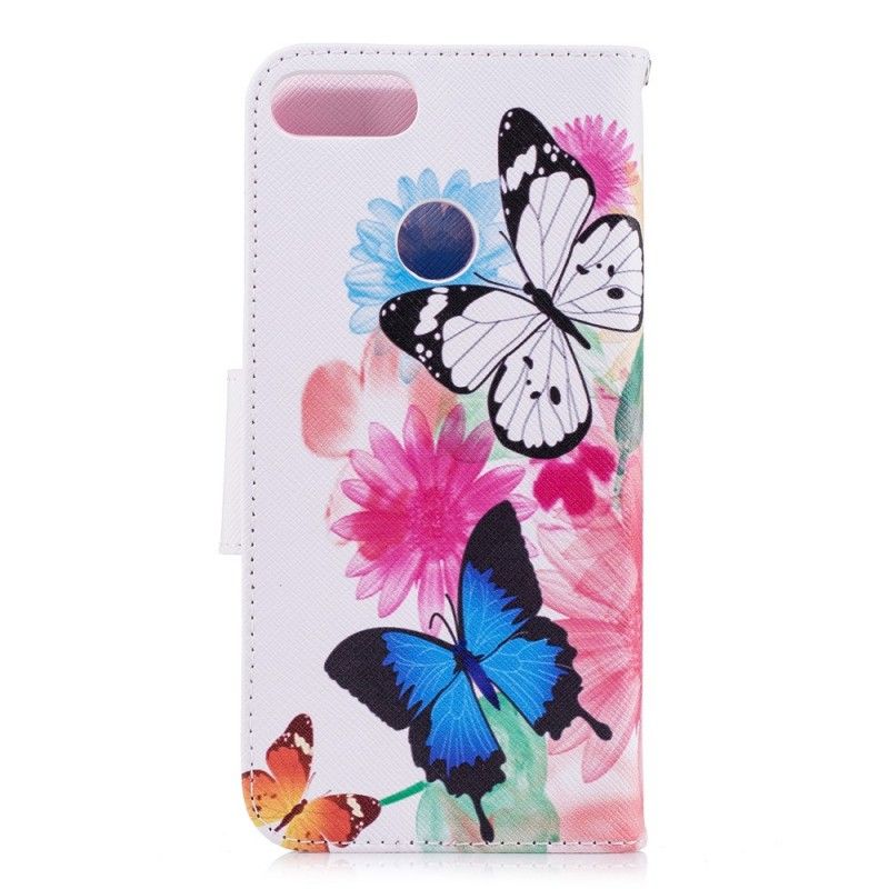 Housse Huawei P Smart Papillons Et Fleurs Peints