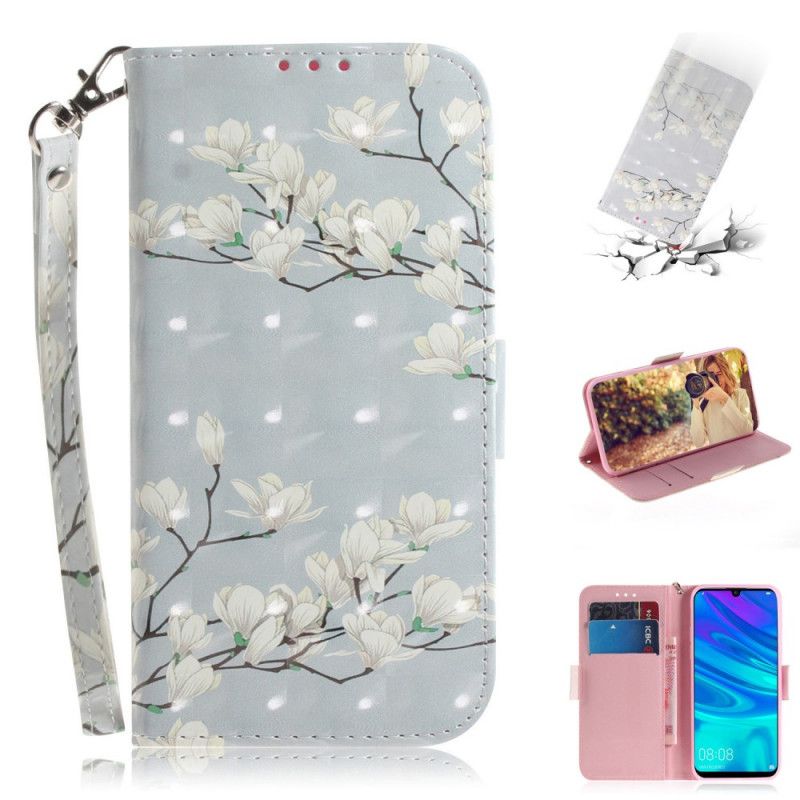 Housse Huawei P Smart Plus 2019 Arbre En Fleurs À Lanière