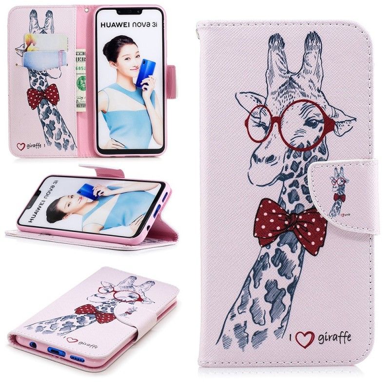 Housse Huawei P Smart Plus Girafe Intello