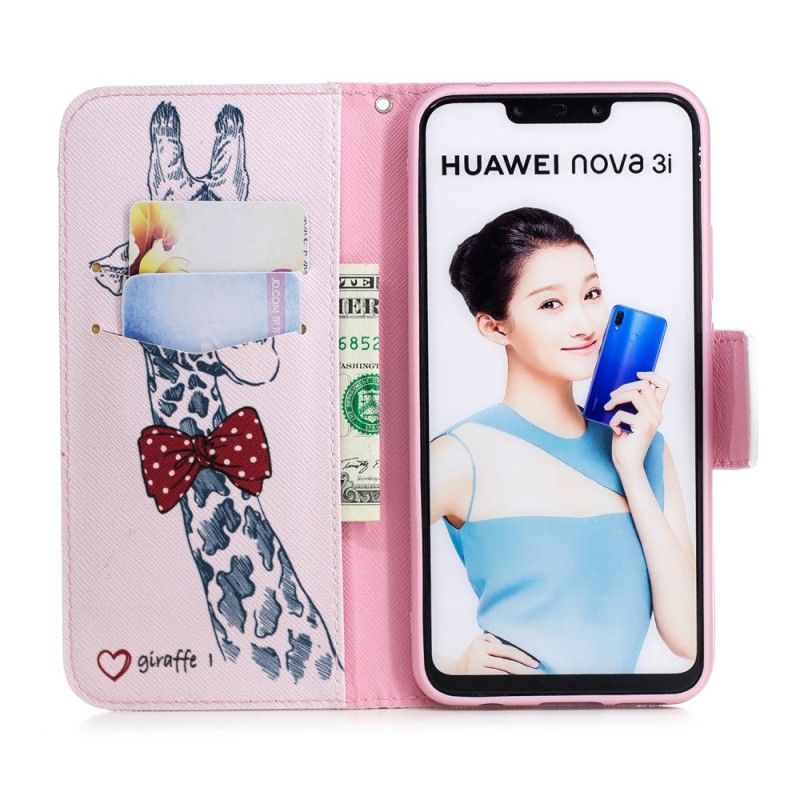 Housse Huawei P Smart Plus Girafe Intello