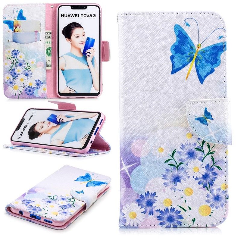 Housse Huawei P Smart Plus Papillons Et Fleurs Peints