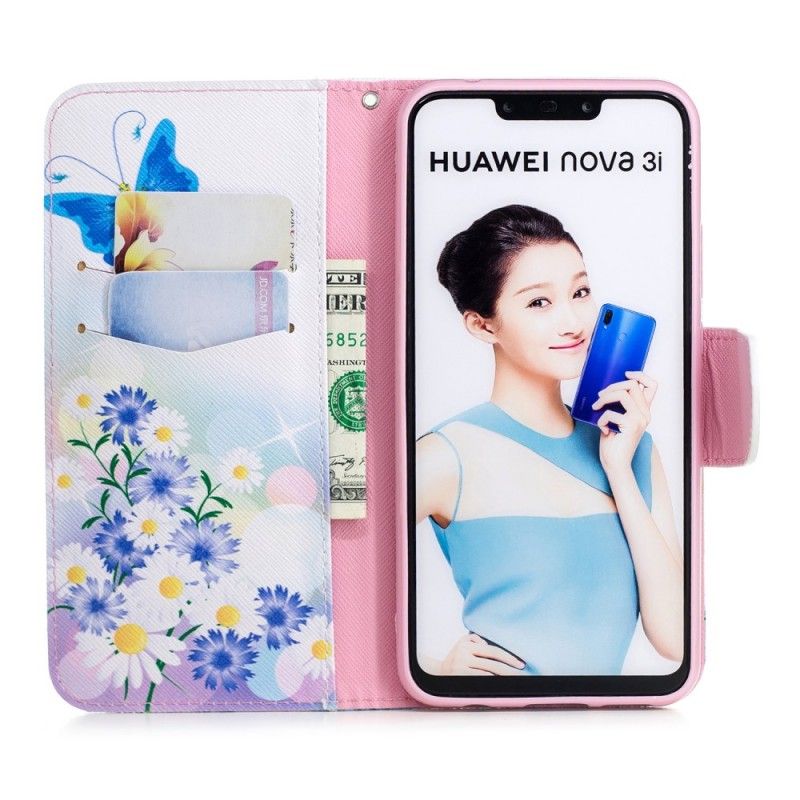 Housse Huawei P Smart Plus Papillons Et Fleurs Peints