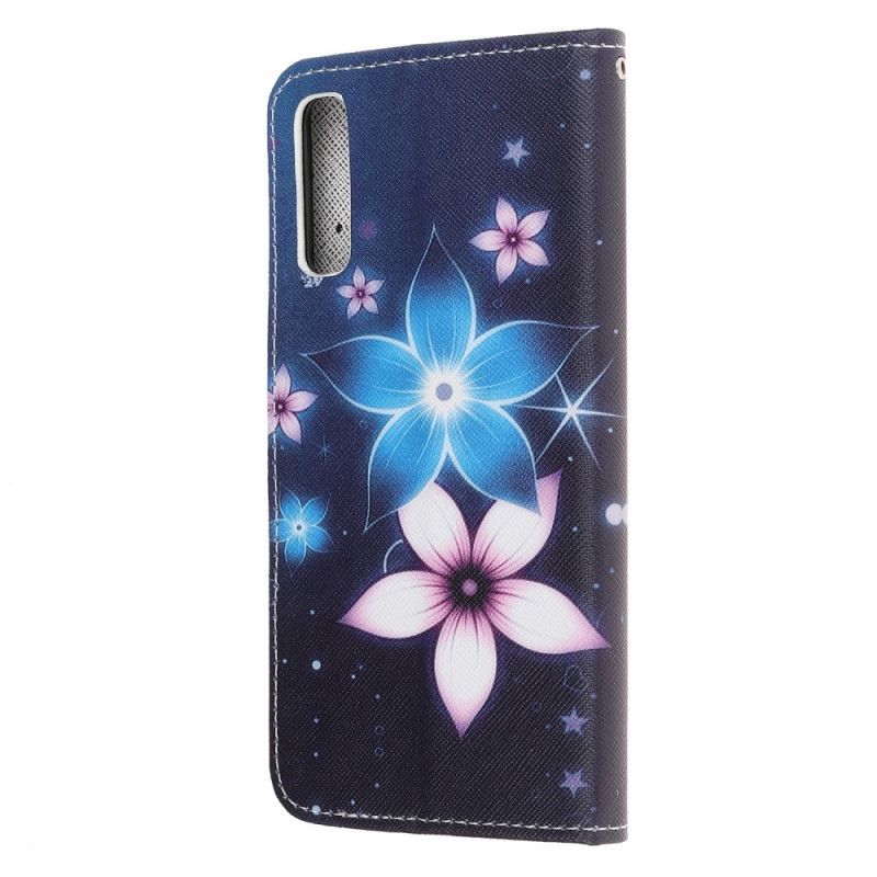 Housse Huawei P Smart S Fleurs Lunaires À Lanière