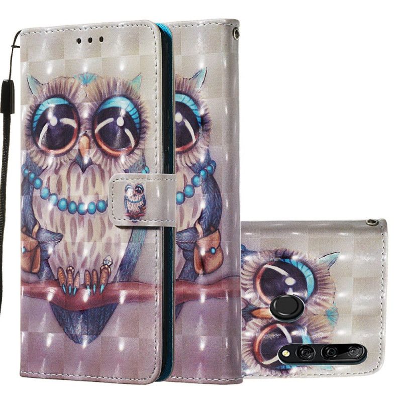 Housse Huawei P Smart Z / Honor 9x Miss Hibou À Lanière