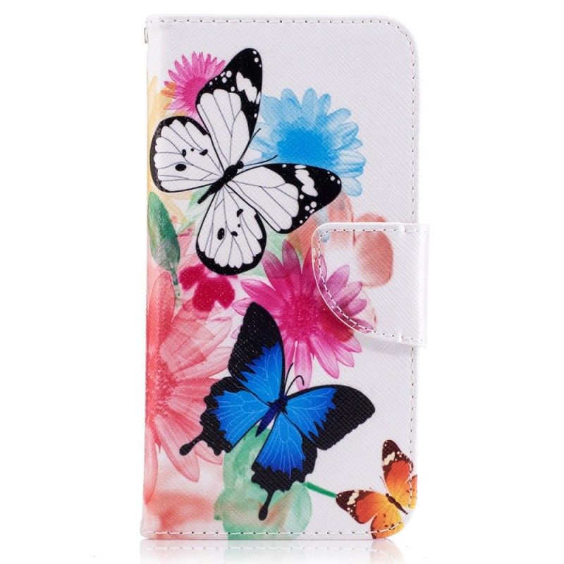 Housse Huawei P10 Lite Papillons Et Fleurs Peints