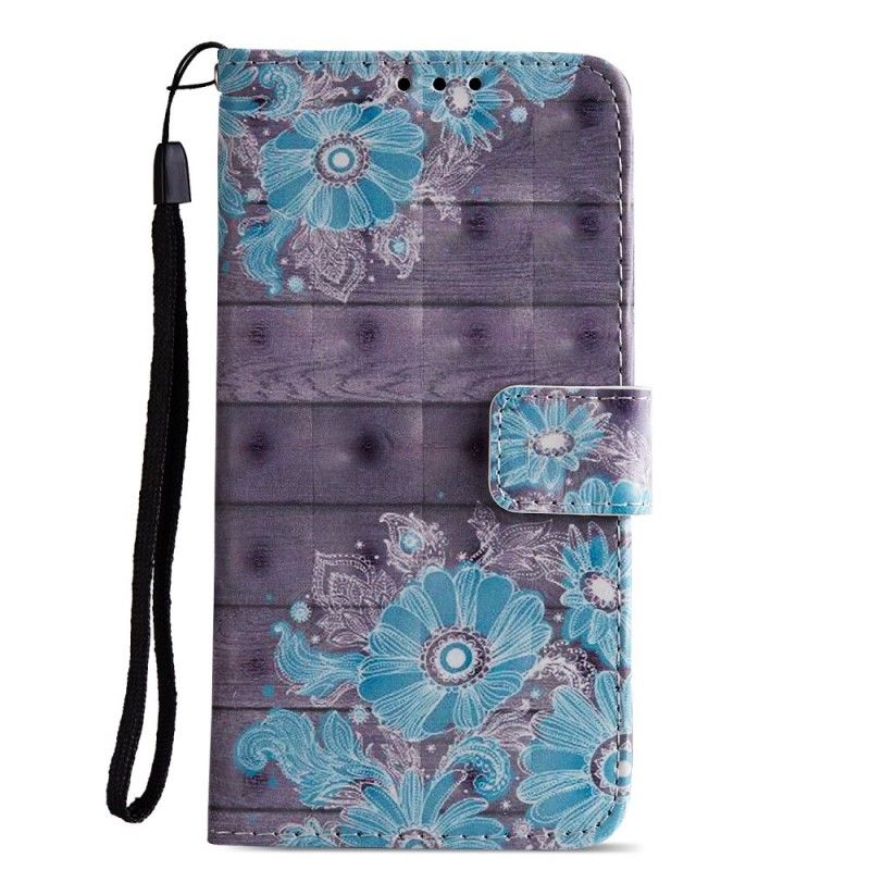 Housse Huawei P20 Fleurs Bleues 3d