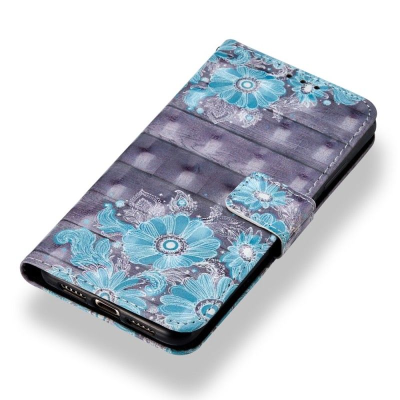 Housse Huawei P20 Fleurs Bleues 3d