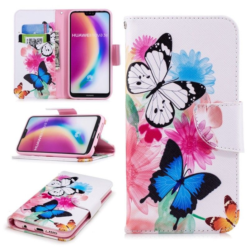 Housse Huawei P20 Lite Papillons Et Fleurs Peints