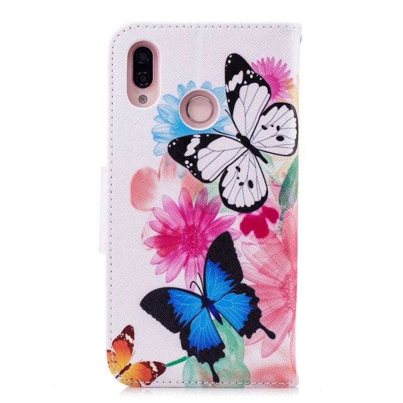 Housse Huawei P20 Lite Papillons Et Fleurs Peints