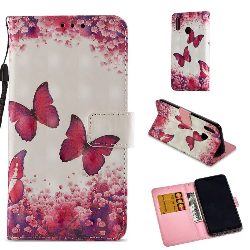 Housse Huawei P20 Lite Papillons Rouges 3d