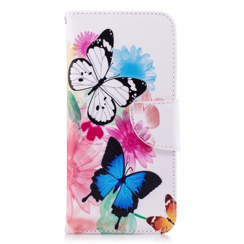 Housse Huawei P20 Papillons Et Fleurs Peints