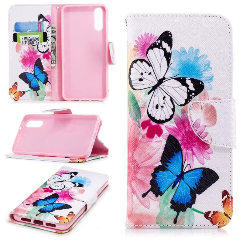 Housse Huawei P20 Papillons Et Fleurs Peints