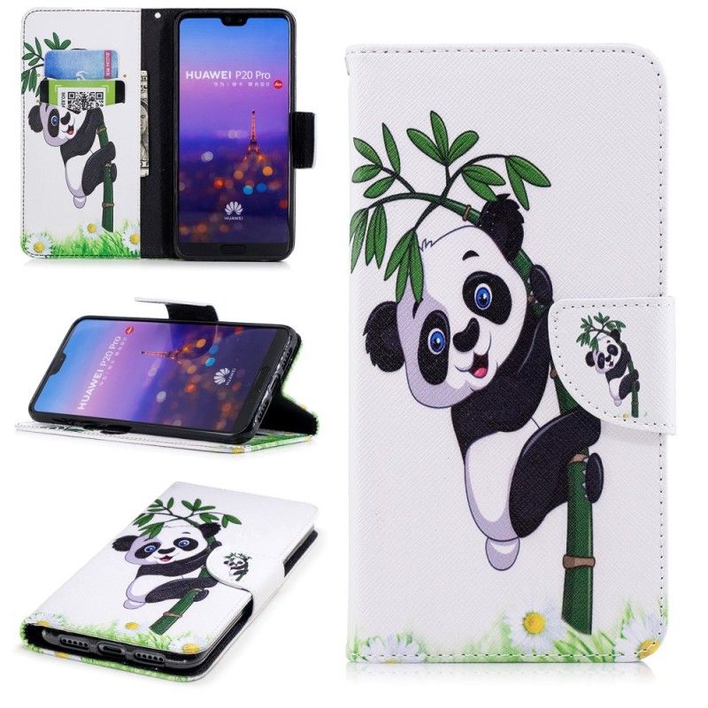 Étui Housse Huawei P20 Pro Panda Sur Le Bambou