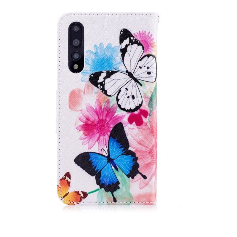 Housse Huawei P20 Pro Papillons Et Fleurs Peints