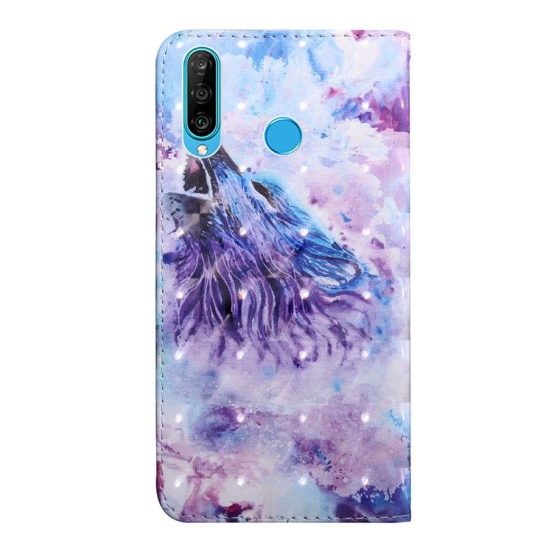 Housse Huawei P30 Lite Loup Aquarelle