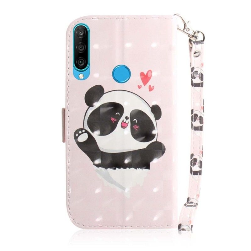 Housse Huawei P30 Lite Panda Love À Lanière