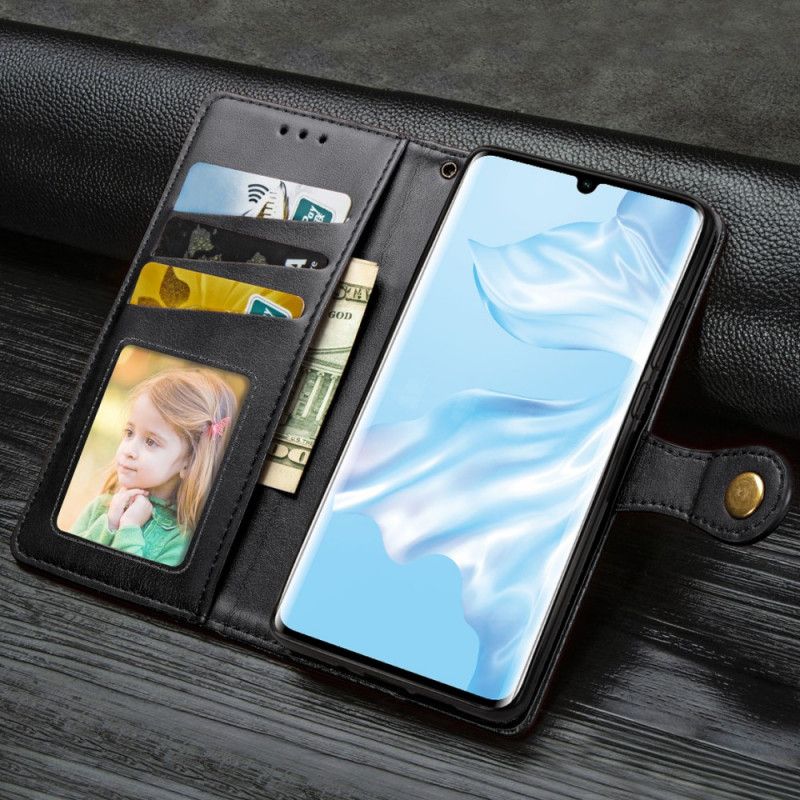 Housse Huawei P30 Pro Simili Cuir Et Fermoir Vintage