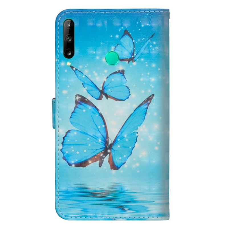 Housse Huawei P40 Lite E Papillons Bleus Volants