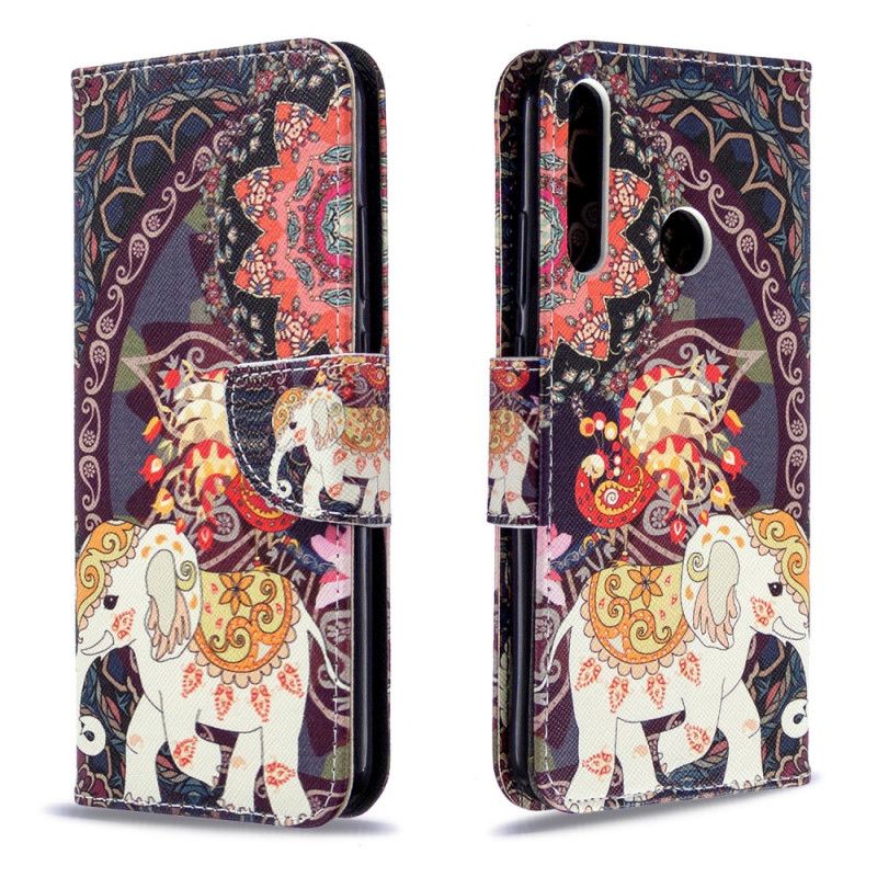 Étui Housse Huawei P40 Lite E / Y7p Mandala Éléphants Ethniques