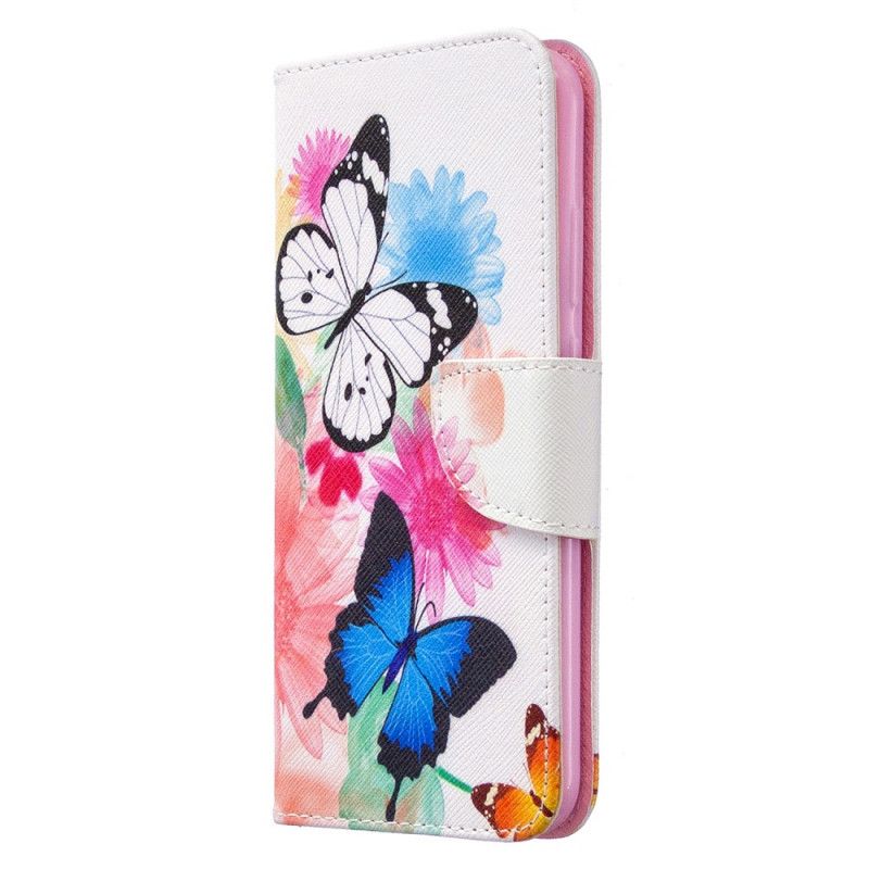 Housse Huawei P40 Lite E / Y7p Papillons Et Fleurs Peints