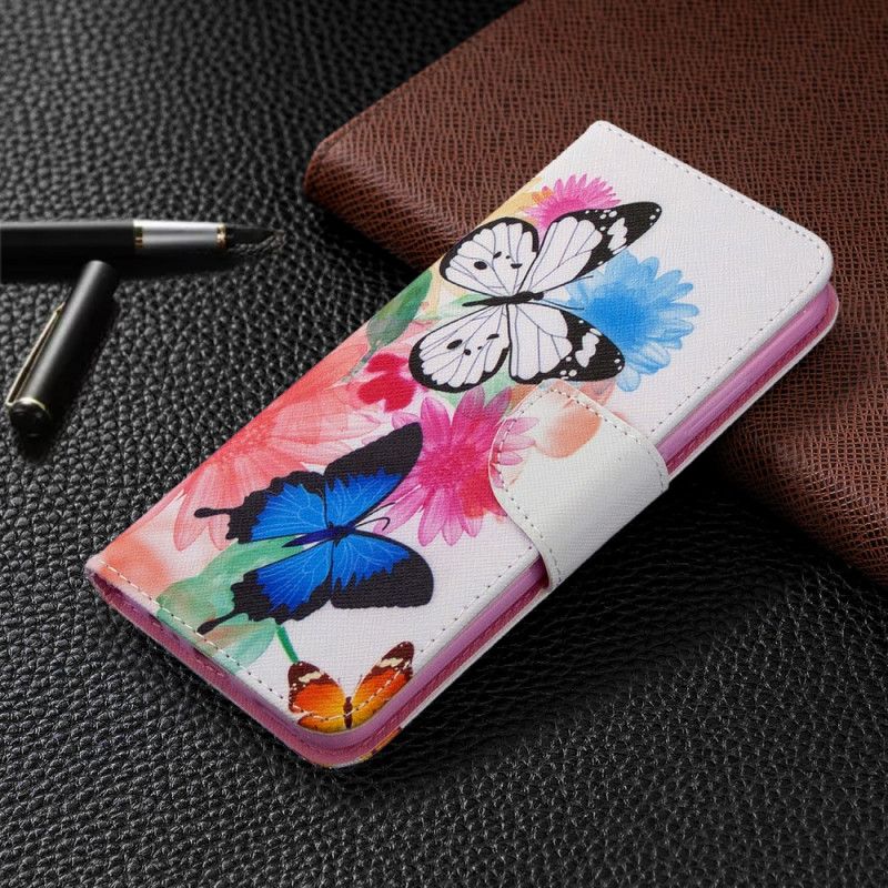 Housse Huawei P40 Lite E / Y7p Papillons Et Fleurs Peints