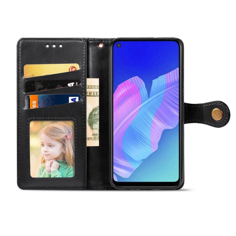 Housse Huawei P40 Lite E / Y7p Simili Cuir Et Fermoir Vintage