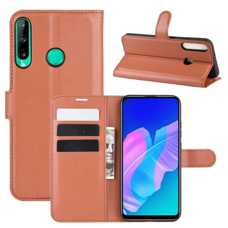 Housse Huawei P40 Lite E / Y7p Simili Cuir Litchi Classique