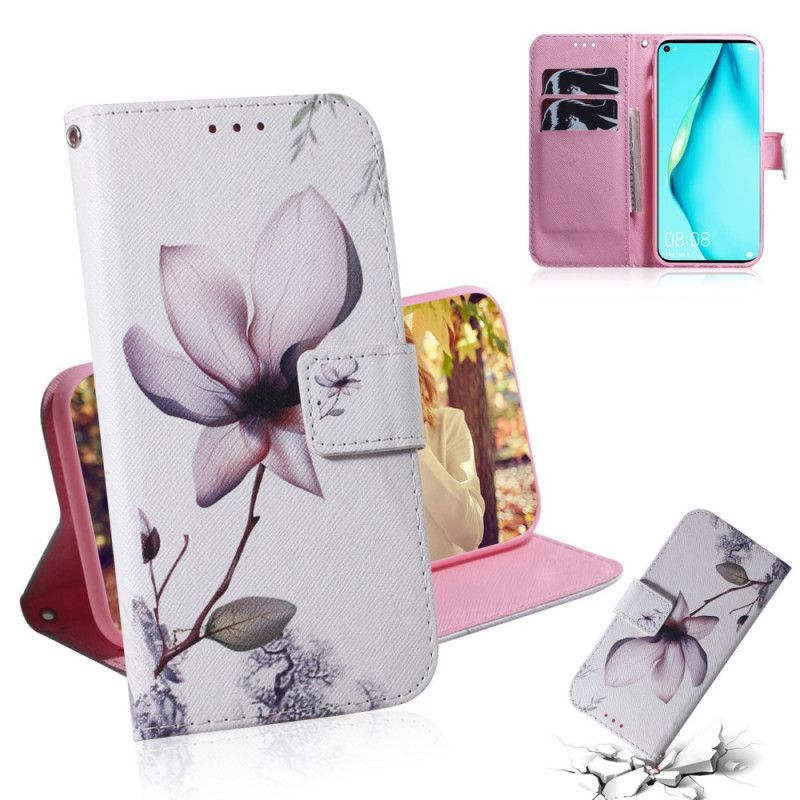 Housse Huawei P40 Lite Fleur Vieux Rose